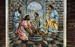 Ježíš myje nohy apoštolu Petrovi / Domine tu mihi lavas pedes / foto -ima